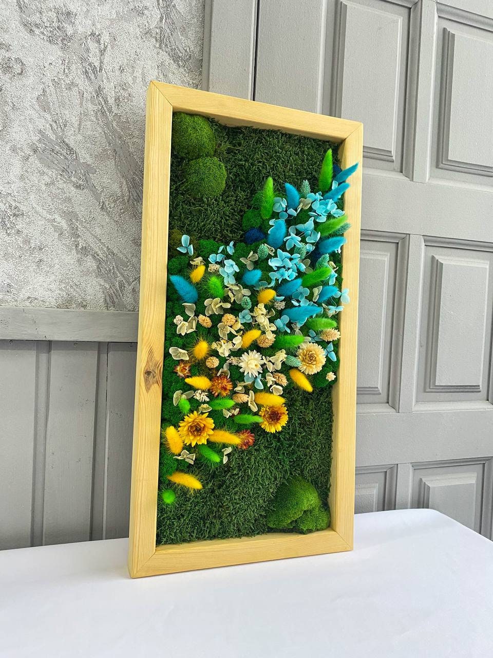 Nature’s Palette Plant Wall Art Dried Flowers Preserved Moss, Unique Gift | CAREFREE & VARIOUS-SIZE