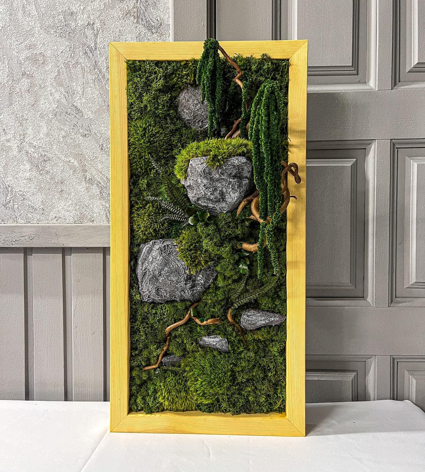 Provence Moss Mix Wall Art - Handcrafted with Mountain Twisted Branches, Unique & Carefree | Available in Various Sizes