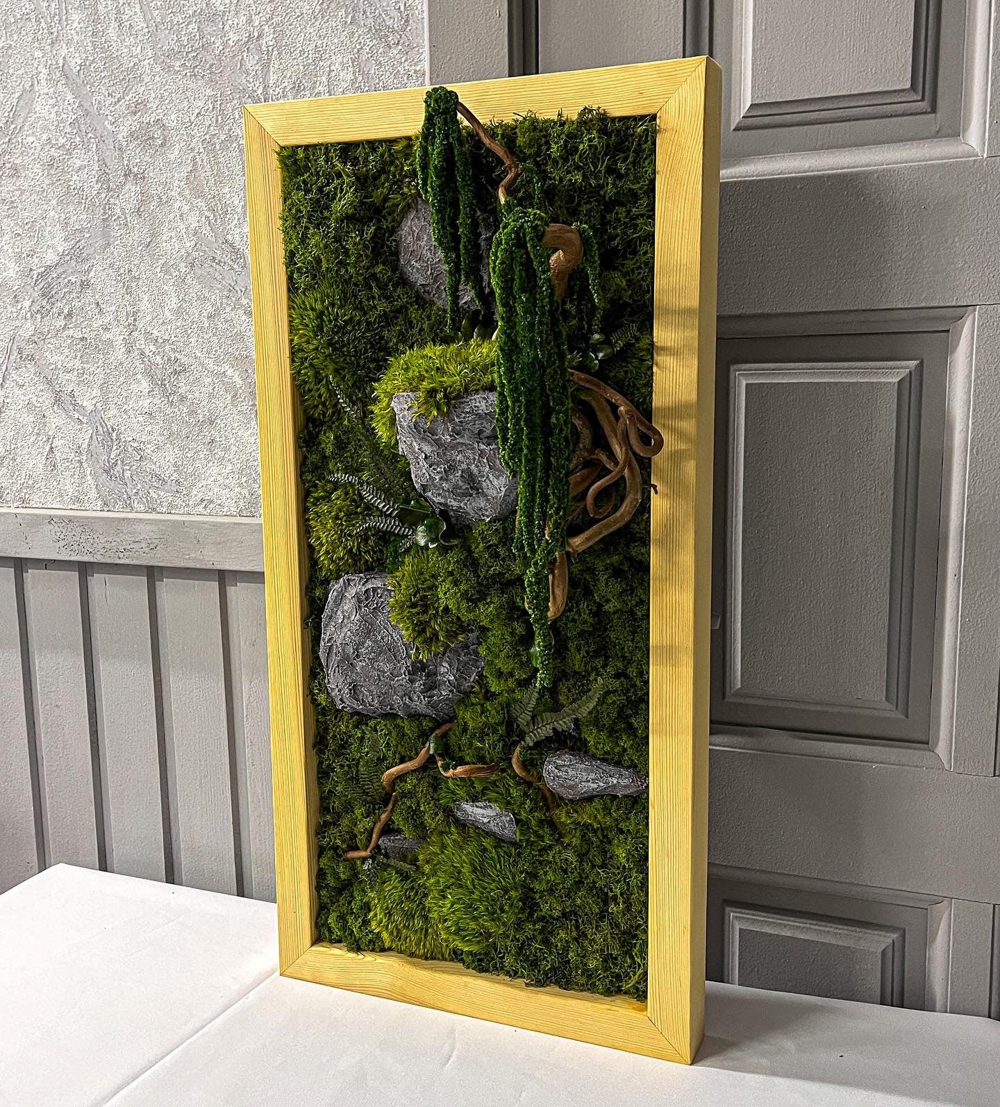 Provence Moss Mix Wall Art - Handcrafted with Mountain Twisted Branches, Unique & Carefree | Available in Various Sizes
