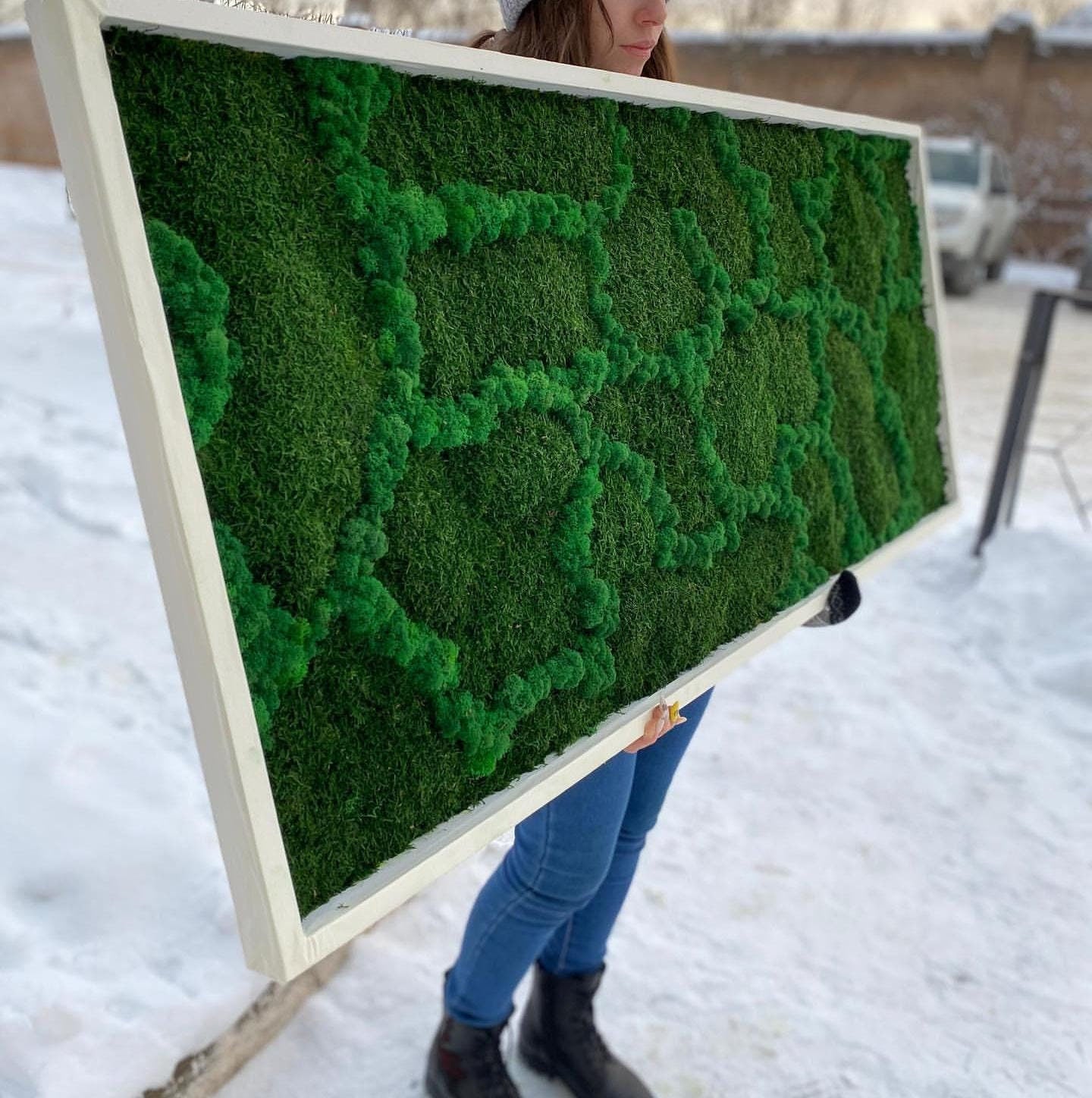 Mossy Wonderland: Unique Mix of Preserved Moss, Lichens & Flat Greenery Art, CAREFREE | VARIOUS-SIZE
