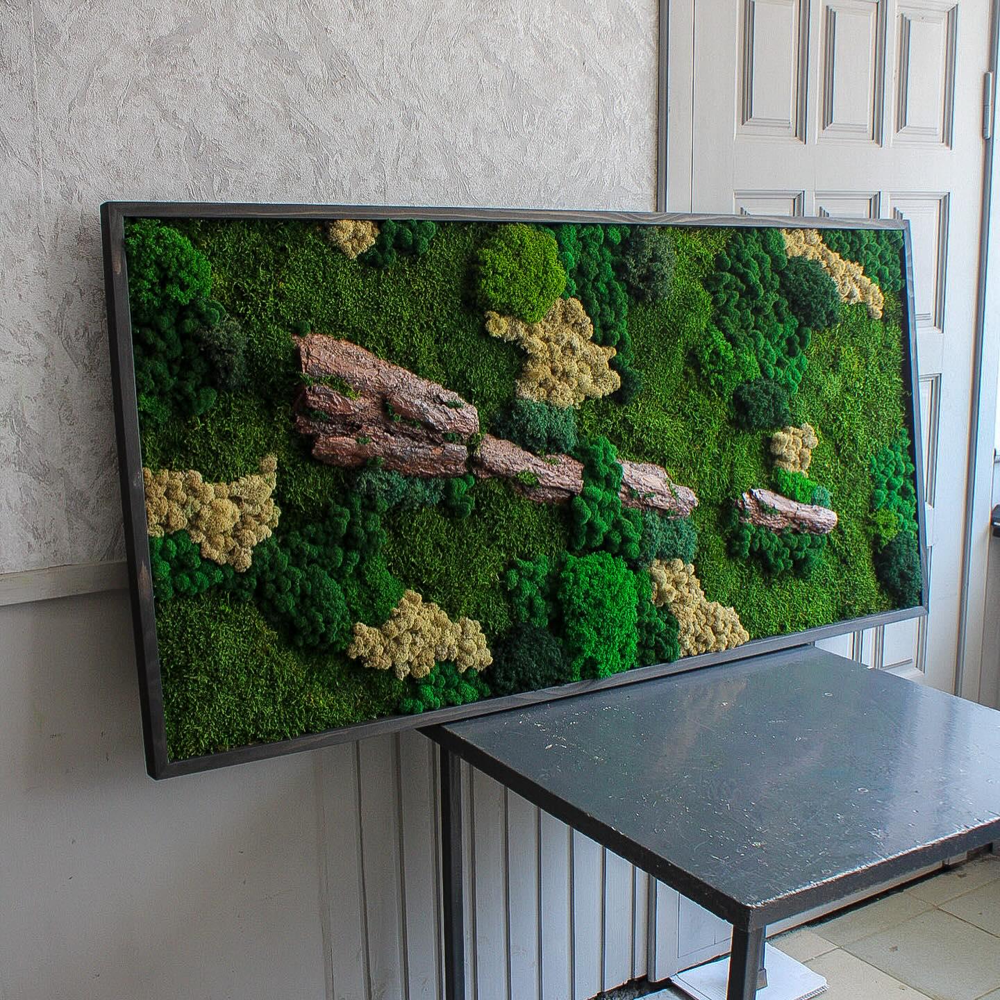 Forest Blend: Preserved Moss & Bark Wall Art | Earthy Botanical Decor, No Maintenance