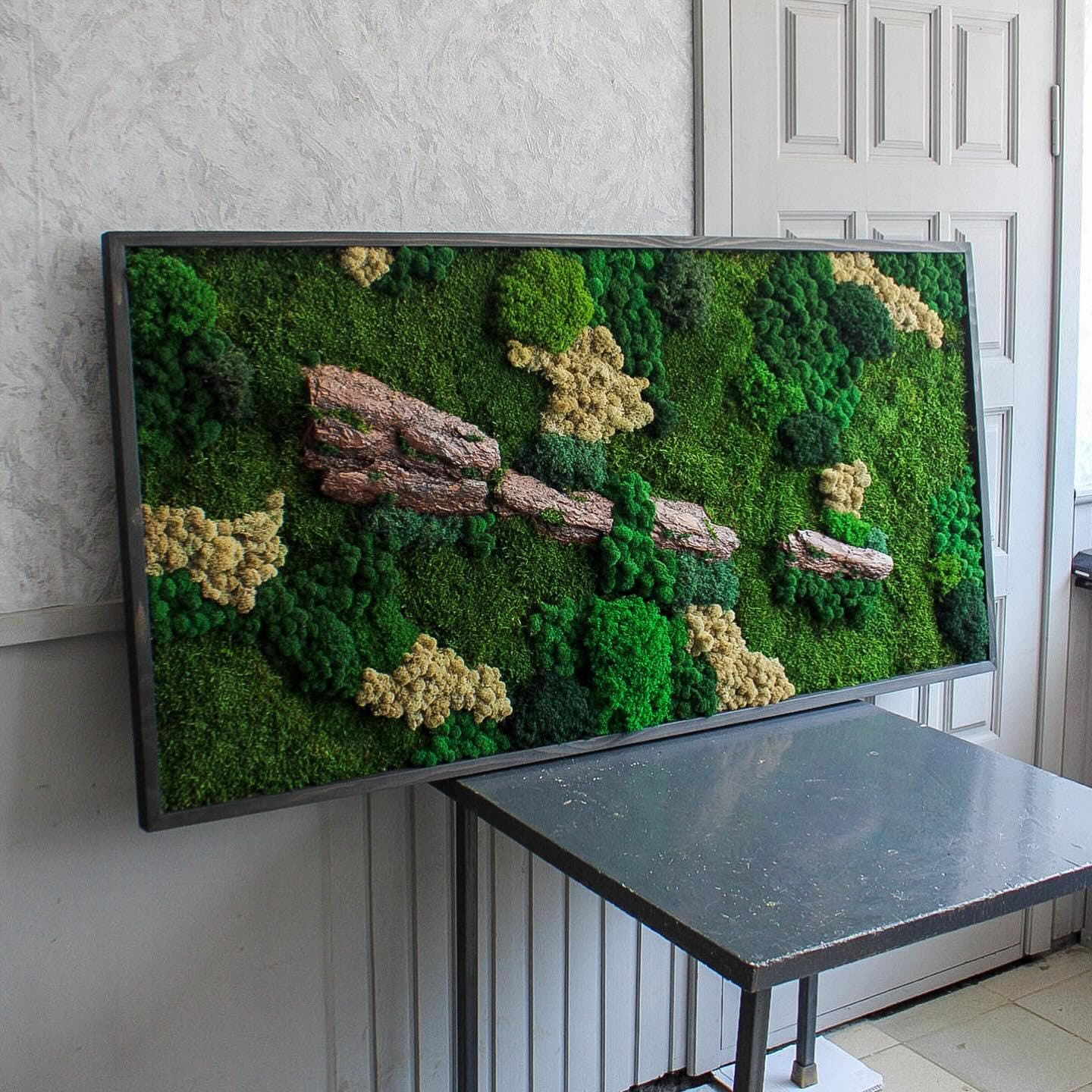 Forest Blend: Preserved Moss & Bark Wall Art | Earthy Botanical Decor, No Maintenance