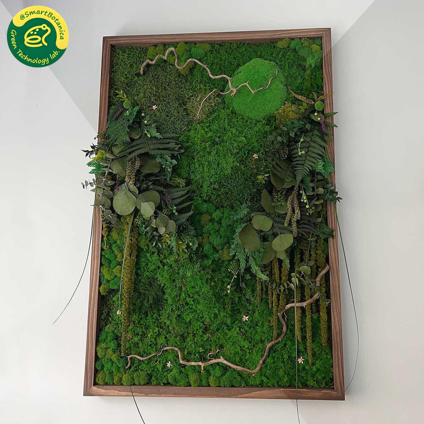 Botanical Bliss: Preserved Moss Plants + Elegant Twisted Branches, CAREFREE | VARIOUS-SIZE