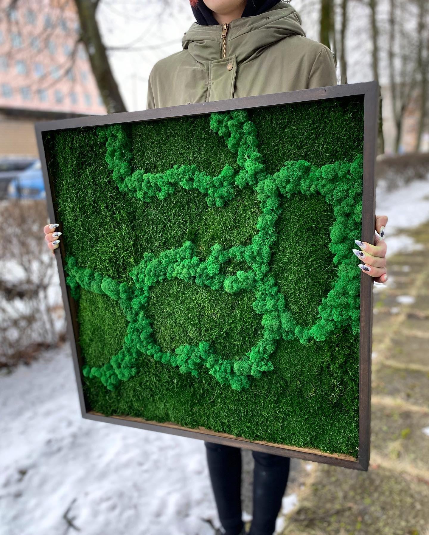Mossy Wonderland: Unique Mix of Preserved Moss, Lichens & Flat Greenery Art, CAREFREE | VARIOUS-SIZE