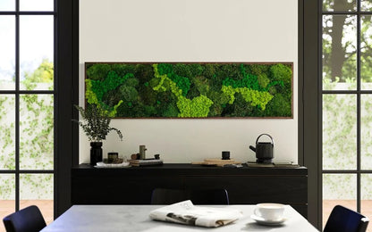 Leuchtende LED-Wanddekoration mit Moos, Farnen, Eukalyptus, Trockenblumen und Zweigen, umweltfreundliche Naturdekoration, einzigartiges botanisches Kunstwerk | VERSCHIEDENE GRÖSSEN