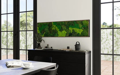 Leuchtende LED-Wanddekoration mit Moos, Farnen, Eukalyptus, Trockenblumen und Zweigen, umweltfreundliche Naturdekoration, einzigartiges botanisches Kunstwerk | VERSCHIEDENE GRÖSSEN