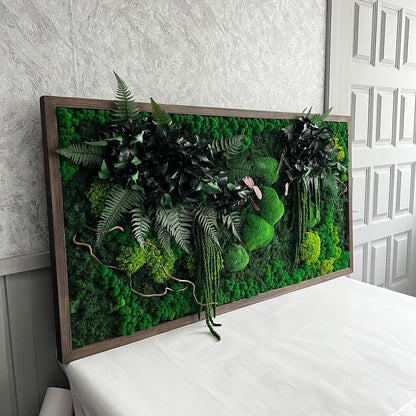 Forest Symphony Wall Art Mixed Preserved Mosses, Ferns, Amaranthus, Twisted Branches, Eucalyptus | CAREFREE & VARIOUS-SIZE