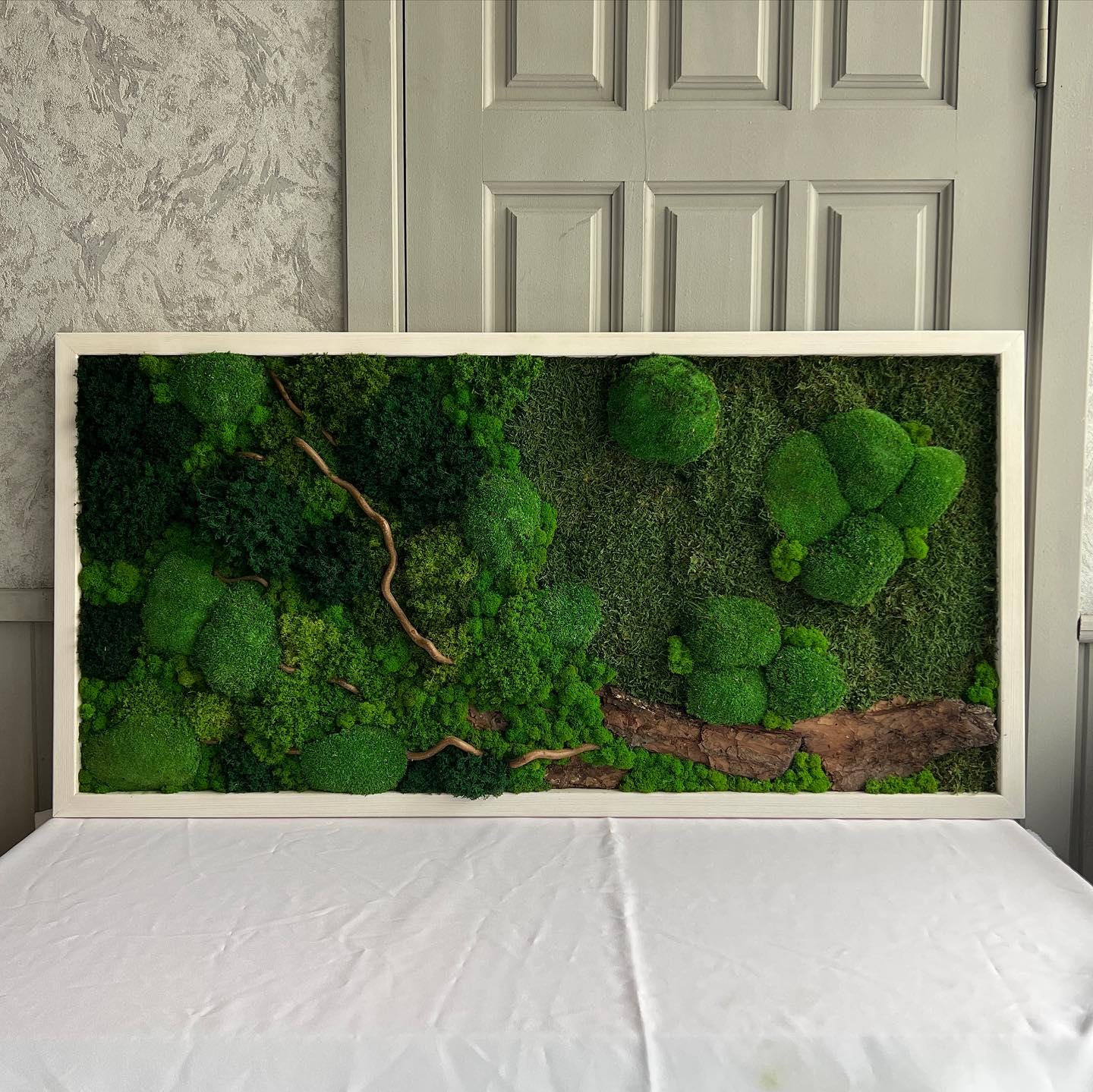 Rustic Moss & Wood Wall Art, Handmade Botanical Decor, Preserved Moss Artwork for Nature Lovers, Eco-Friendly Gift | VARIOUS-SIZES