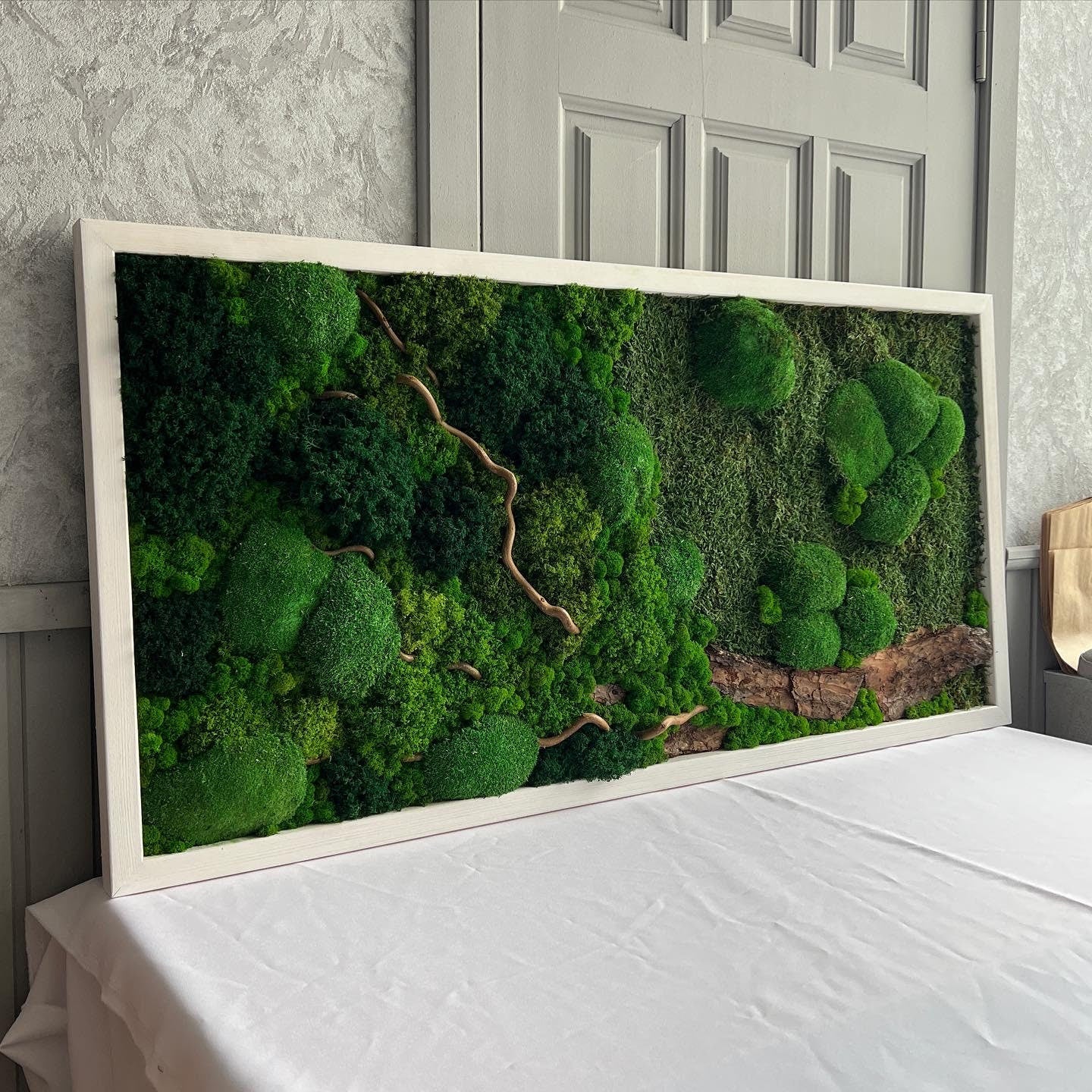 Rustic Moss & Wood Wall Art, Handmade Botanical Decor, Preserved Moss Artwork for Nature Lovers, Eco-Friendly Gift | VARIOUS-SIZES