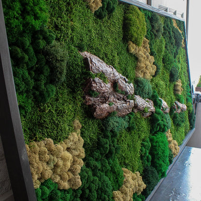 Forest Harmony: Preserved Moss for Wall Art + Wooden Bark & Branches, Unique Gift, CAREFREE | VARIOUS-SIZE