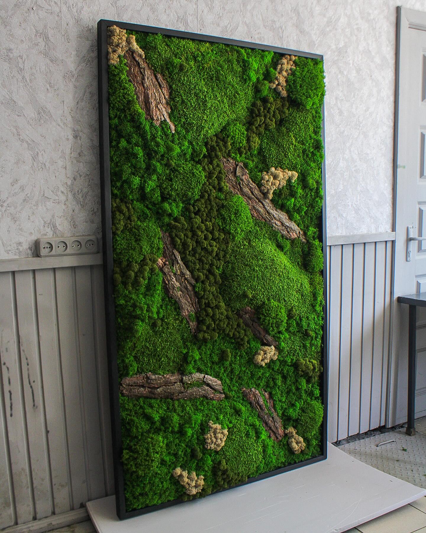 Forest Blend: Preserved Moss & Bark Wall Art | Earthy Botanical Decor, No Maintenance