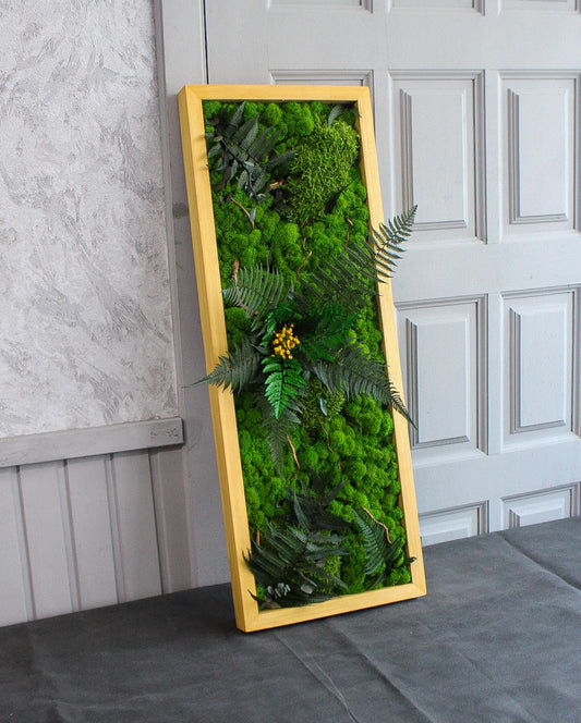 Long Moss & Branches Wall Art | Elegant Ferns + Dried Flowers | Nature-Inspired Home Decor