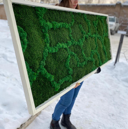 Mossy Wonderland: Unique Mix of Preserved Moss, Lichens & Flat Greenery Art, CAREFREE | VARIOUS-SIZE