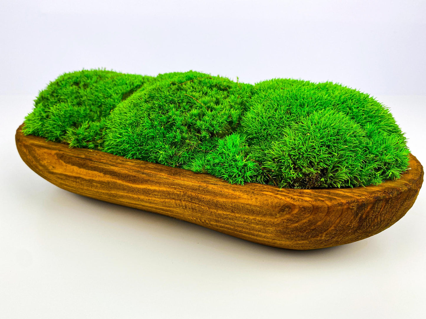 Rustic Moss Centerpiece Bowl | Hand-Carved Preserved Moss Table Decor | Unique Natural Dough Bowl, CAREFREE | VARIOUS-SIZE