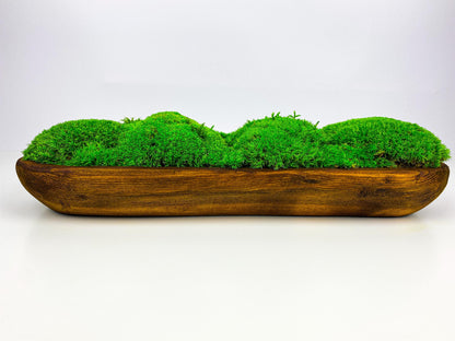 Rustic Table Arrangement, Handcrafted Moss Bowl Centerpiece, Natural Preserved Moss, Eco-Friendly Home Decor, Indoor Moss Art, CAREFREE