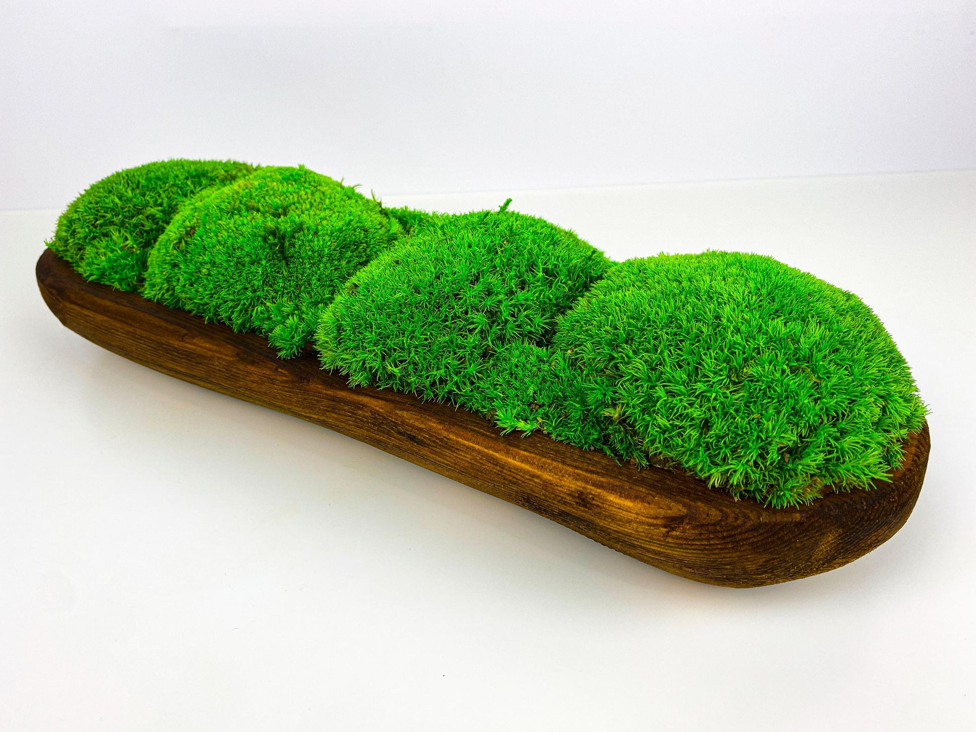Centerpiece Moss Planter Arrangement Pole Bun Pillow Tabletop, Rustic Table Decor, Nature-Inspired Indoor Accent, CAREFREE | VARIOUS-SIZE
