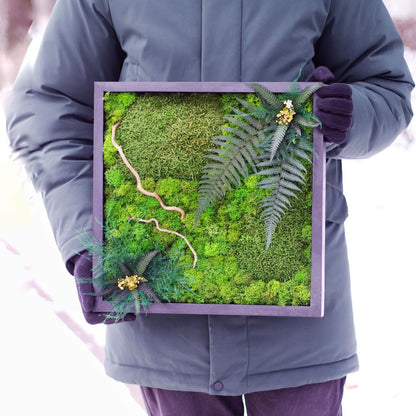 Lush Moss & Branches Art: Vibrant Ferns, Tik Grass, Dried Flowers | CAREFREE | VARIOUS-SIZE