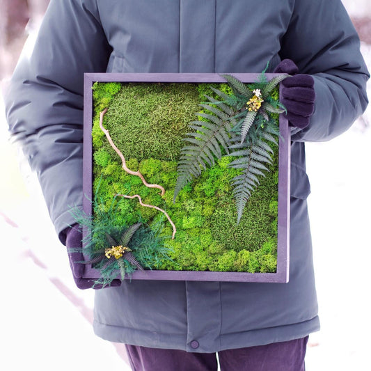 Lush Moss & Branches Art: Vibrant Ferns, Tik Grass, Dried Flowers | CAREFREE | VARIOUS-SIZE