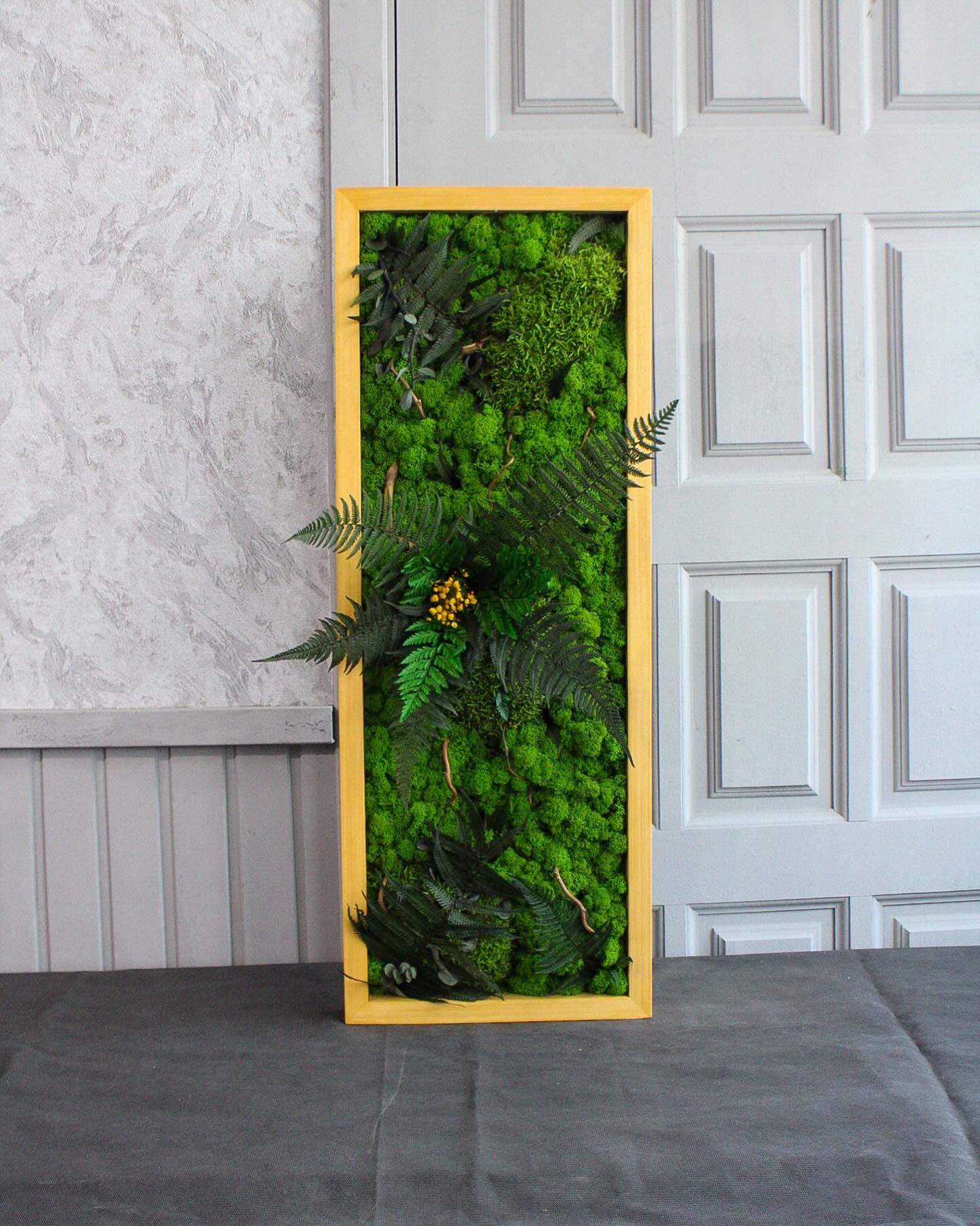 Long Moss & Branches Wall Art | Elegant Ferns + Dried Flowers | Nature-Inspired Home Decor