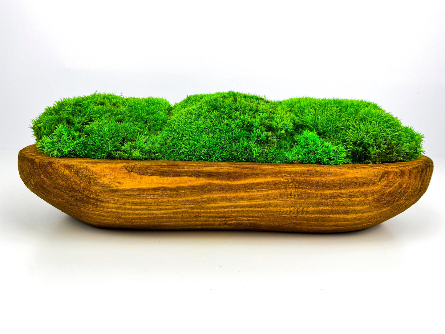 Rustic Moss Centerpiece Bowl | Hand-Carved Preserved Moss Table Decor | Unique Natural Dough Bowl, CAREFREE | VARIOUS-SIZE