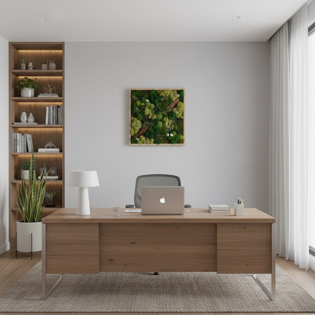 Waldgeometrie – Wandbild aus konserviertem Moos | PFLEGELEICHT