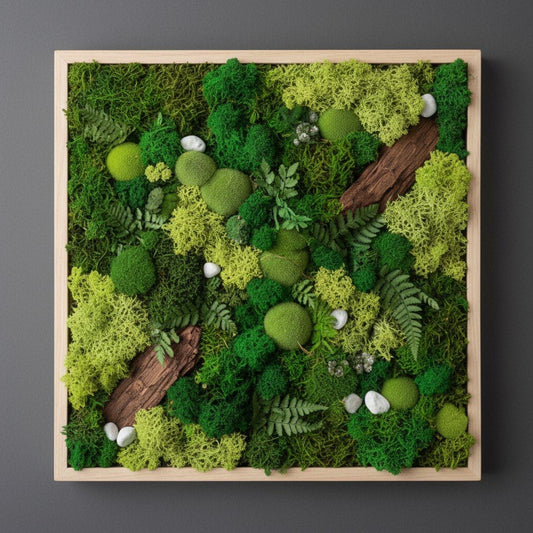 Waldgeometrie – Wandbild aus konserviertem Moos | PFLEGELEICHT