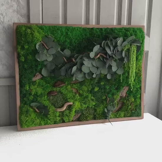 Mystical Moss & Amaranth Fusion Wall Art | Twisted Branches, Rustic Accents | Nature's Beauty for Your Home