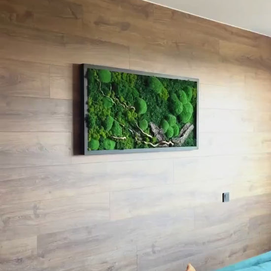 Rustic Moss & Wood Wall Art, Handmade Botanical Decor, Preserved Moss Artwork for Nature Lovers, Eco-Friendly Gift | VARIOUS-SIZES